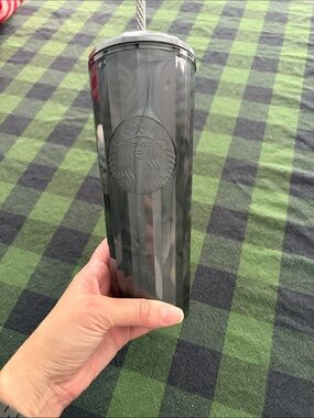 Starbucks Gray Faceted Stainless Tumbler with Straw